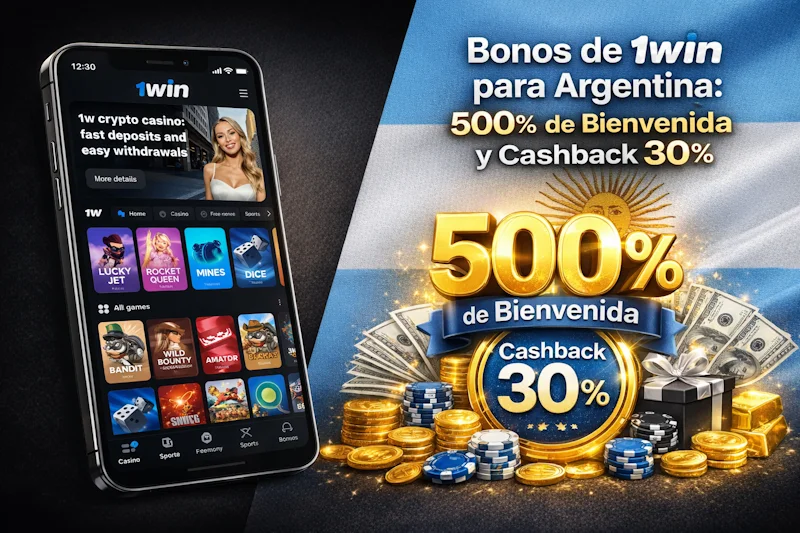 Bonos de 1win para Argentina: 500% de Bienvenida y Cashback 30%